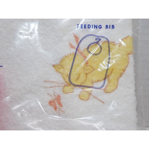 VTG Carter’s Waterproof Cotton Baby Feeding Bib Carters Snap NOS Cat Butterfly - Picture 4 of 5